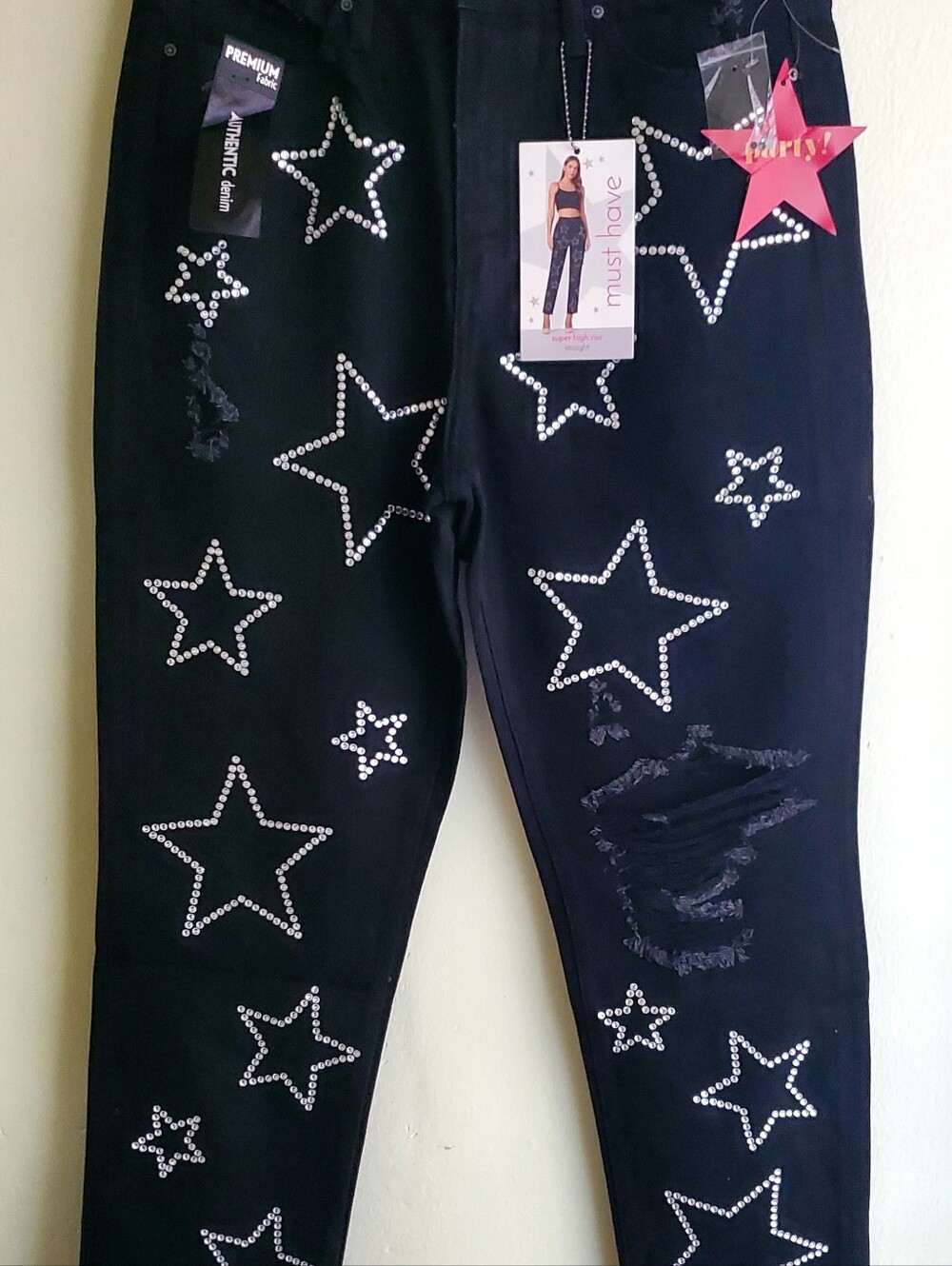 Must Have Black Star Rhinestone Jeans for Women